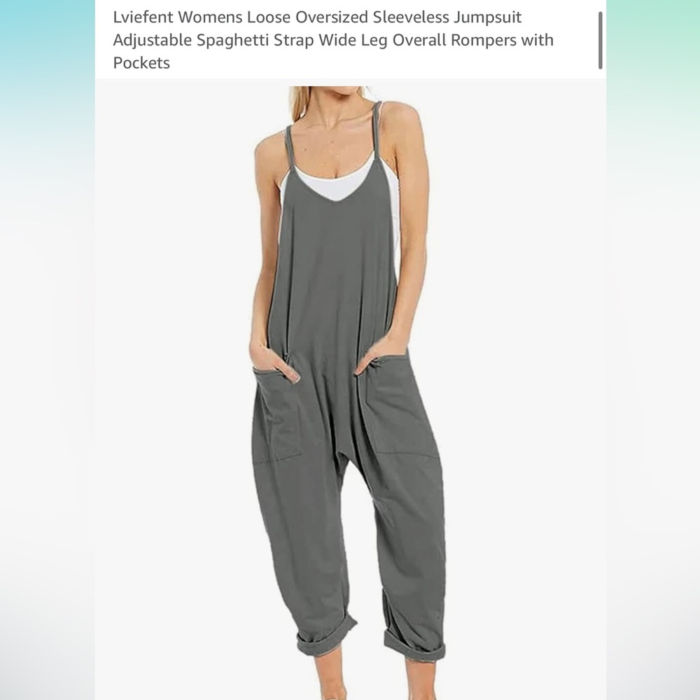 Women's Gray Sleeveless Jumpsuit Size XL